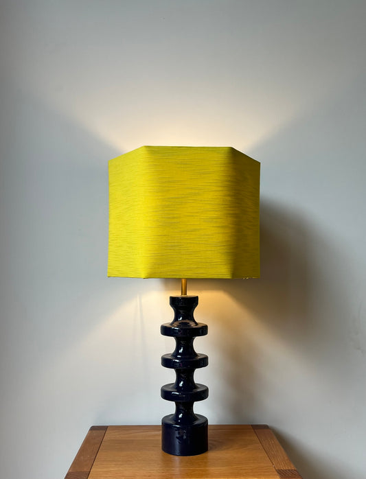Lampshade | Hexagon shape | Yellow silk